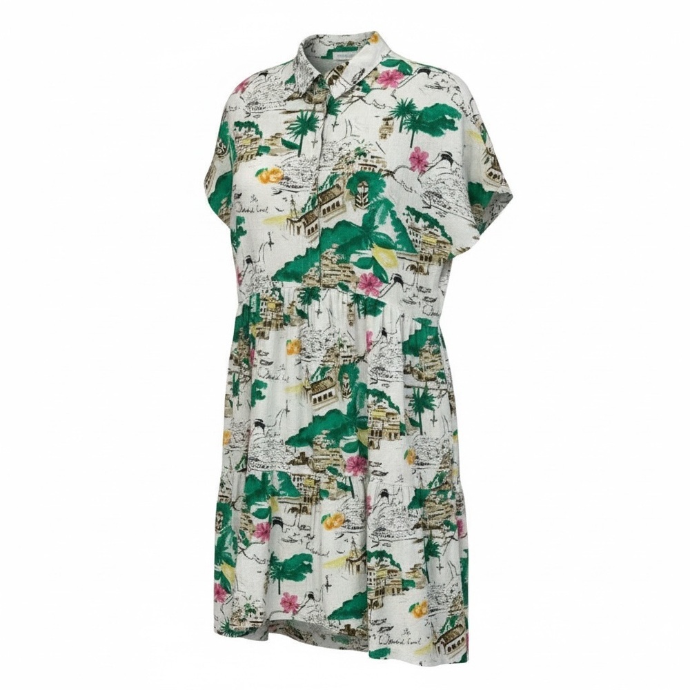 NWT Cynthia Rowley Tropical Linen Above-Knee Dress Women’s Size S